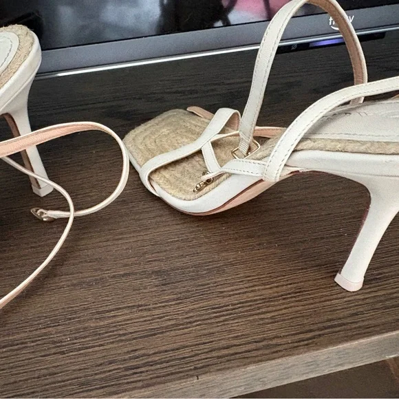 Coach Cream Strappy Espadrille Heeled Sandals - Picture 3 of 6